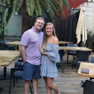 Striped off the shoulder dress